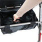 Close up of how to colapse the rollator