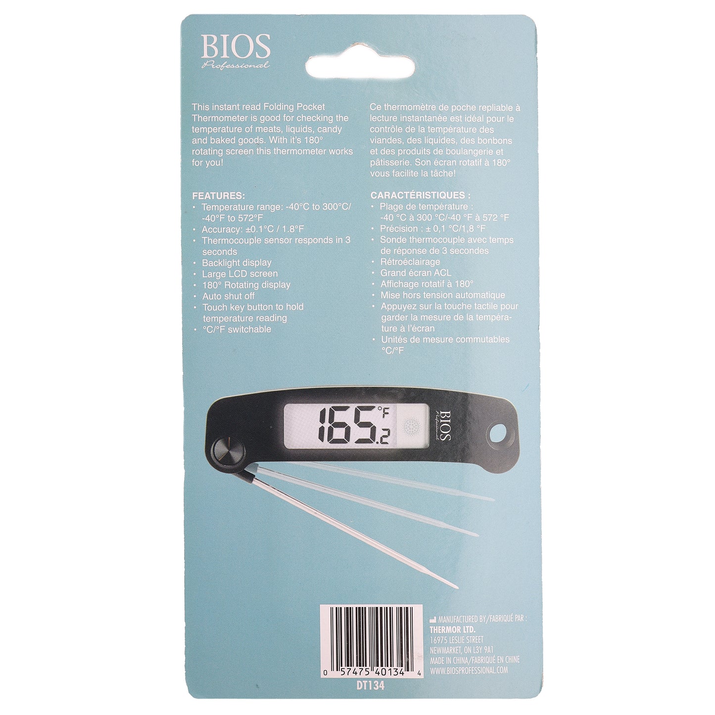 Folding Pocket Thermometer packaging back