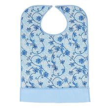 Load image into Gallery viewer, Blue Floral Clothing Protector Crumb Catcher Image
