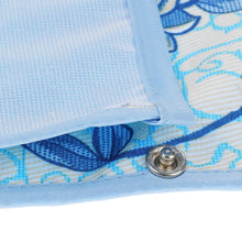 Load image into Gallery viewer, Blue Floral Clothing Protector Button Detail Image
