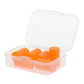 straight orange foam ear plugs in a carrying case