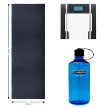 Charger l&#39;image dans la galerie, Product picture of Exercise Bundle, including 32 oz. Narrow Mouth Nalgene Bottle in Slate, Yoga Mat &amp; Digital Body Fat Scale
