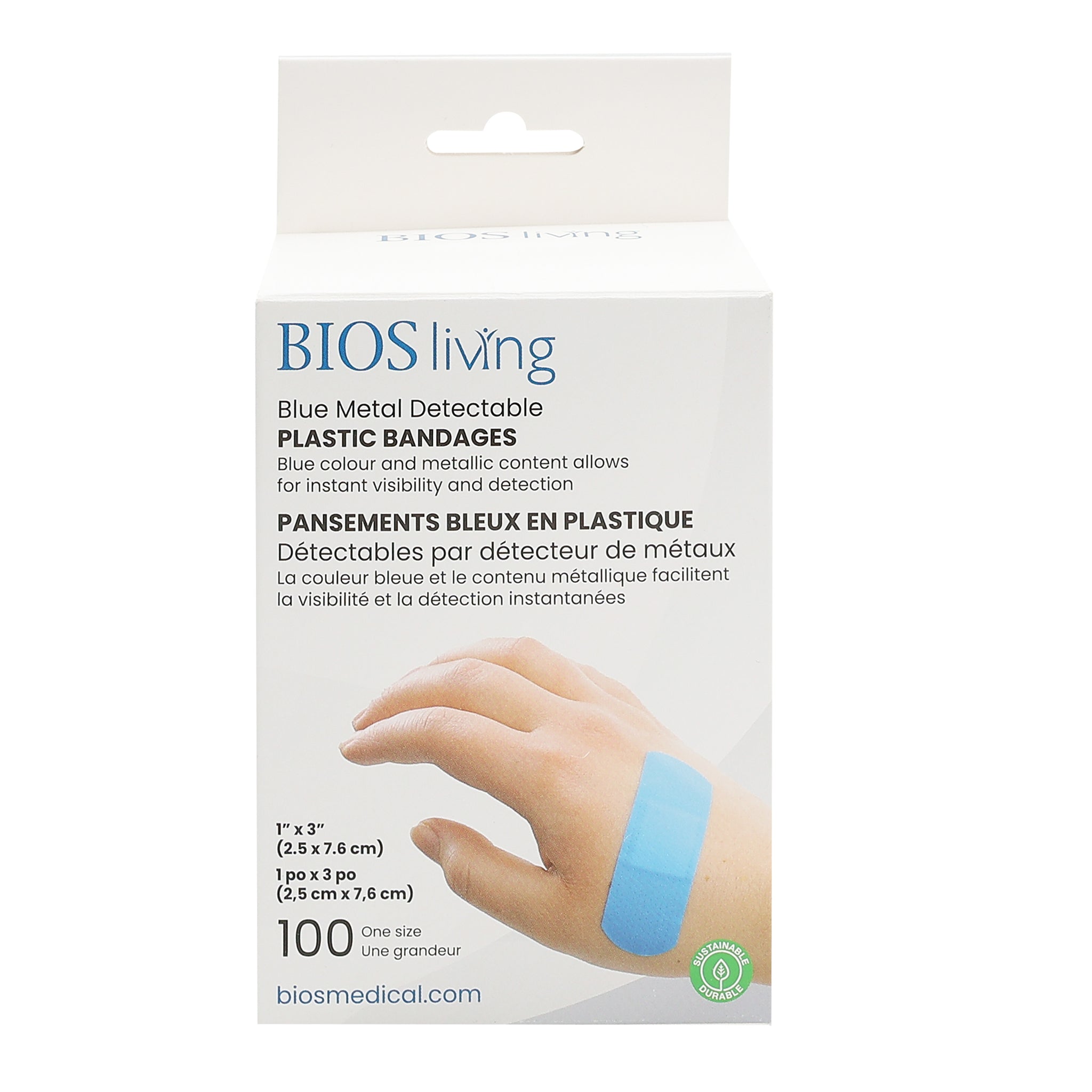 Blue Metal Detectable Plastic Bandages (Pack of 100) – BIOS Medical