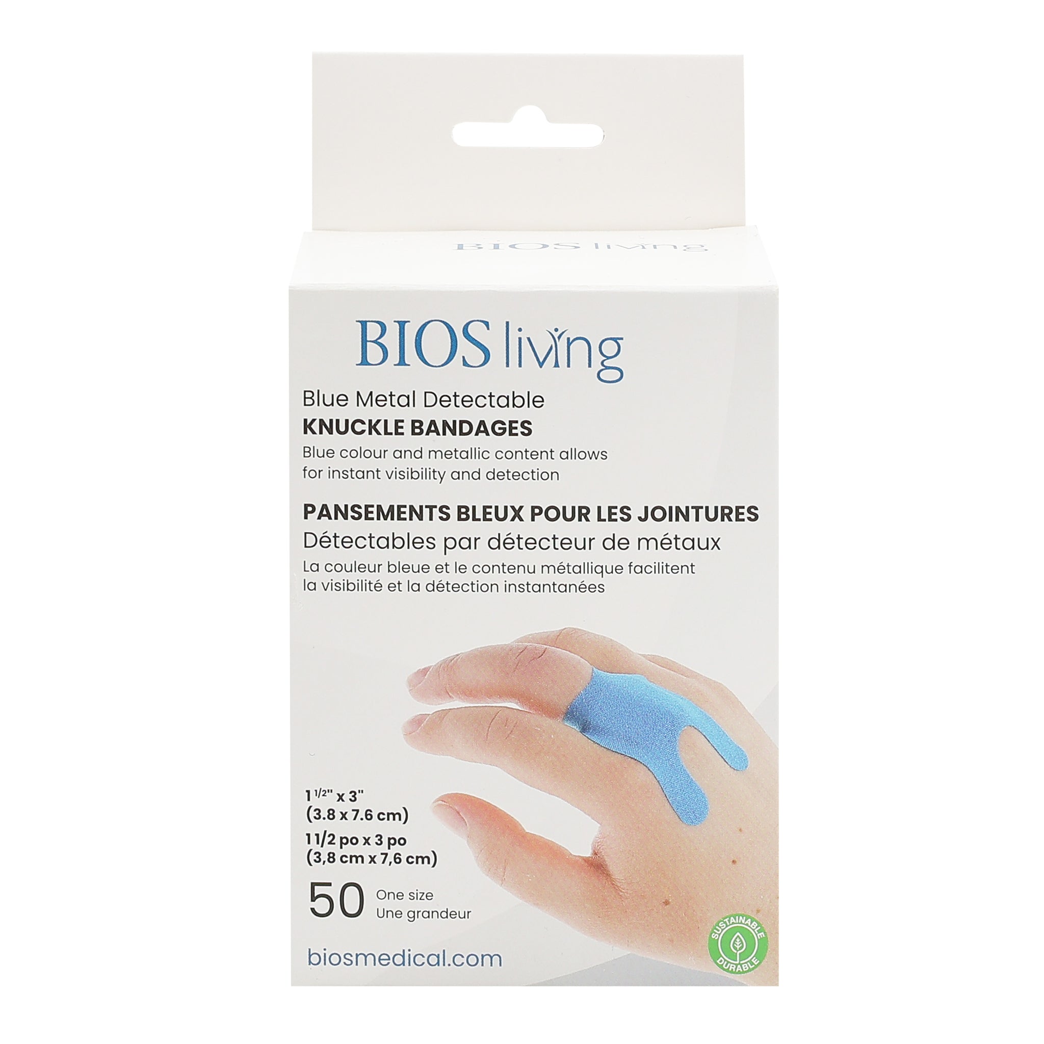 Knuckle Bandaid Medique Blue Metal Detectable Knuckle Bandages - 50 ...