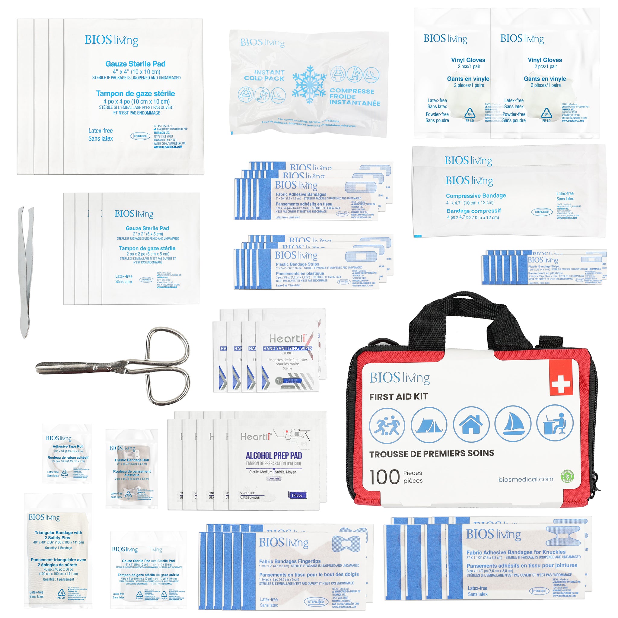 Load image into Gallery viewer, 100 pieces first aid kit contents image