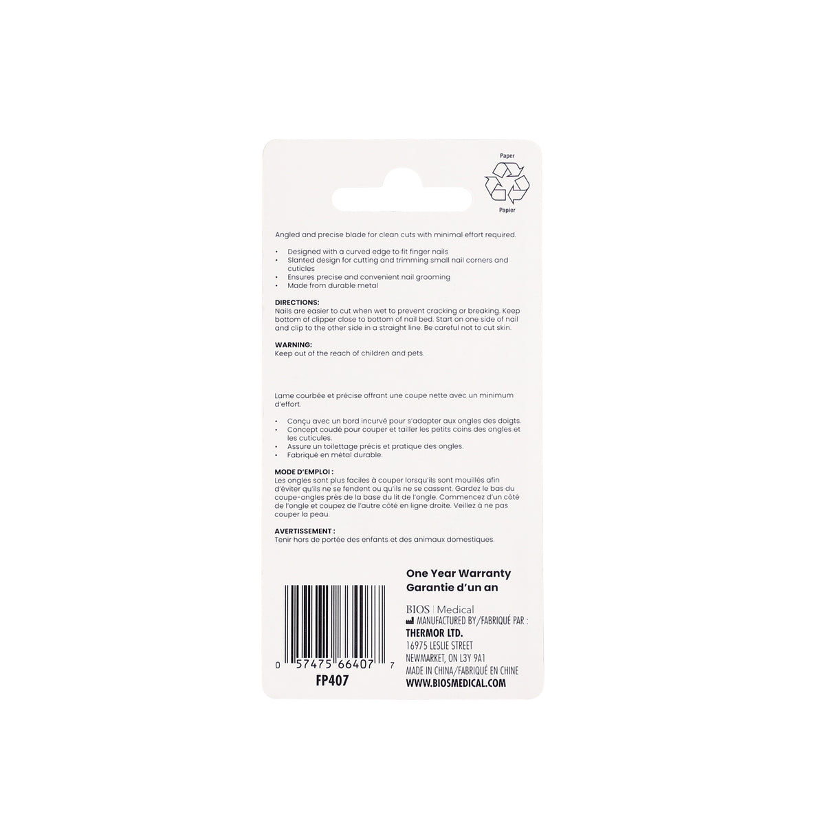 Angled Nail Clipper pk back