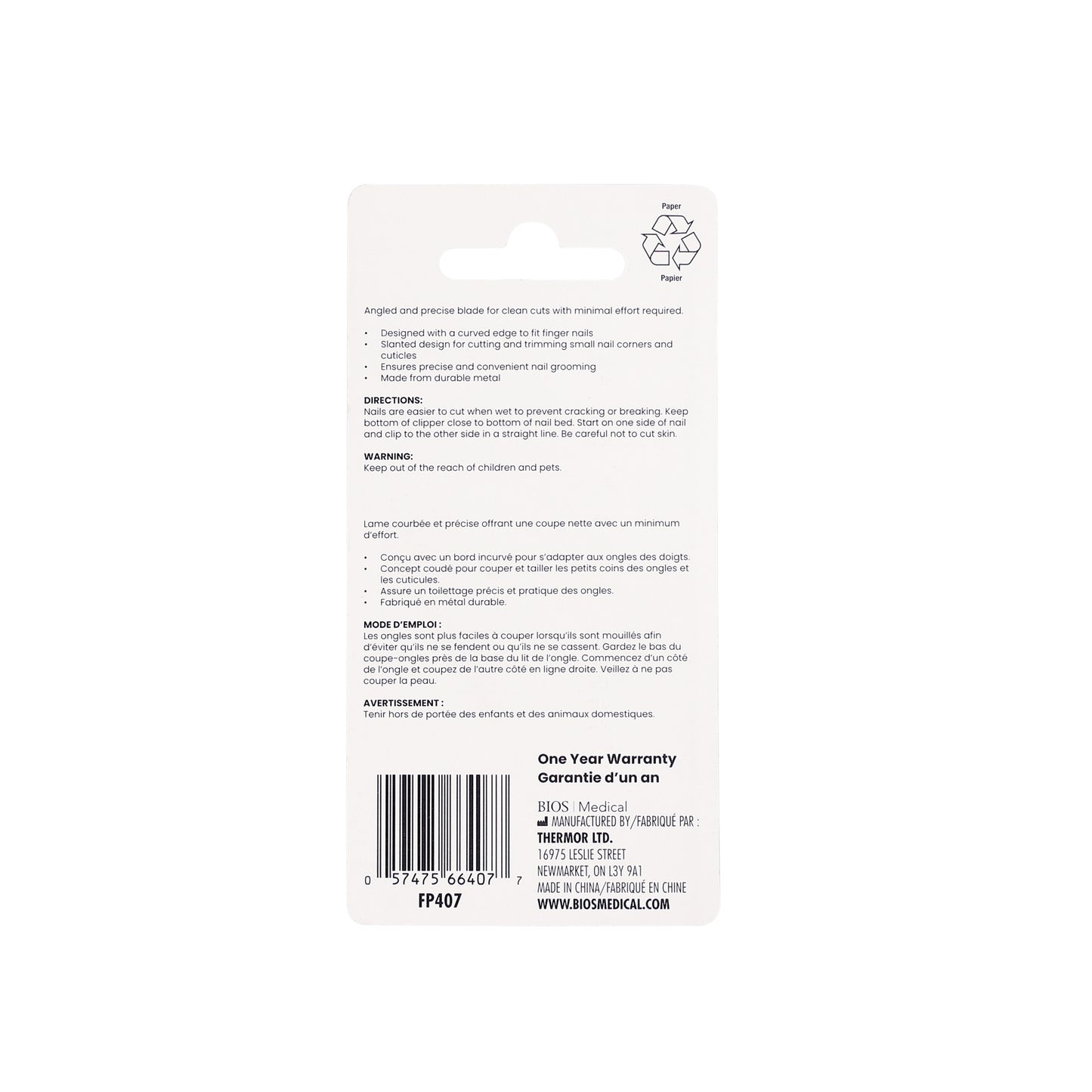 Angled Nail Clipper pk back