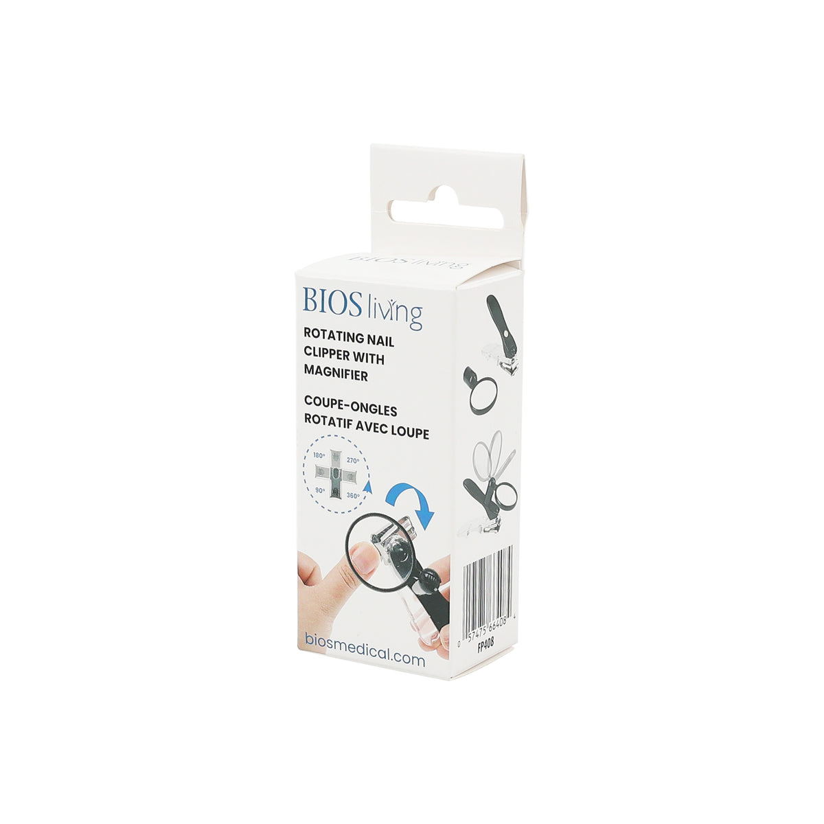 Rotating Nail Clipper With Magnifier packaging front