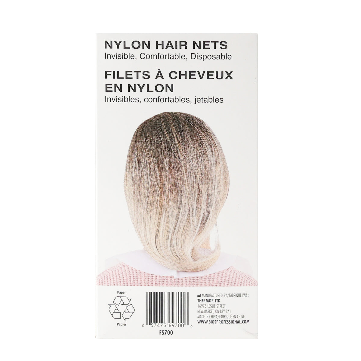 Nylon Hair Nets package back