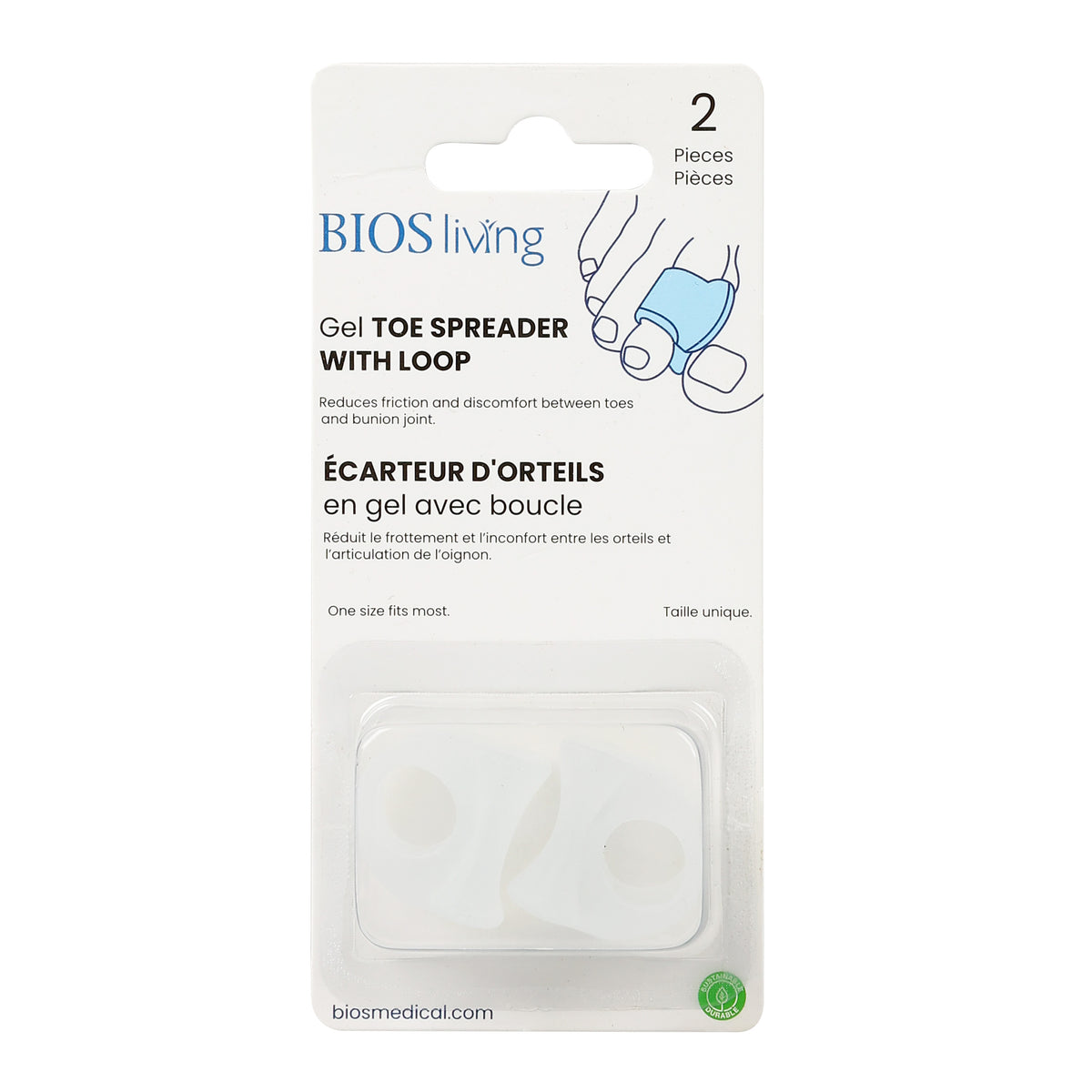 Gel TOE SPREADER WITH LOOP package front
