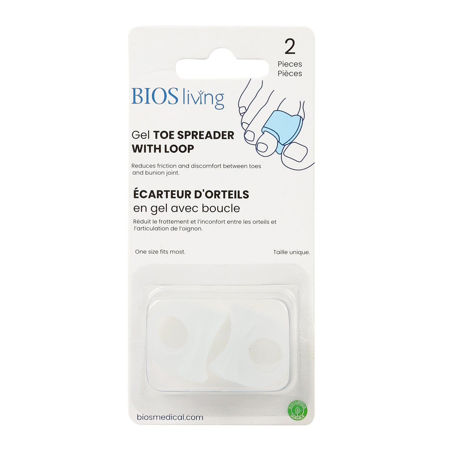 Gel TOE SPREADER WITH LOOP package front