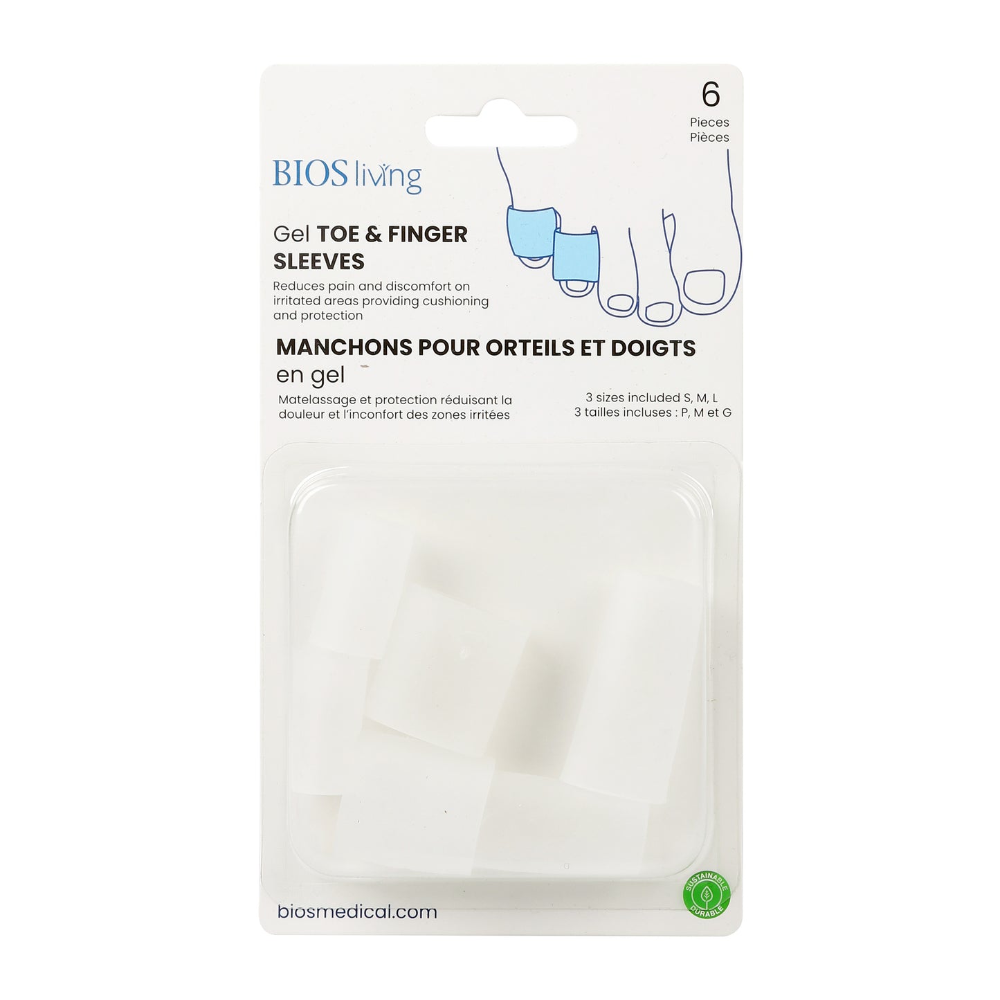 Gel Toe/Finger Sleeves package front