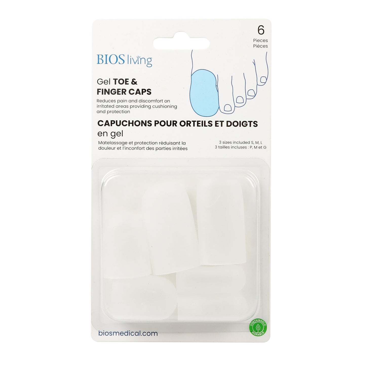Gel Toe/Finger Caps package front