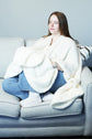 Wearable Sherpa Throw in use