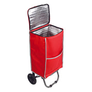 Shopping cart with open lid shows inside insulation