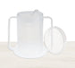 Transparent Mug with spouted lid and contoured lid