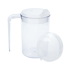 Load image into Gallery viewer, angle view of the large handled transparent mug
