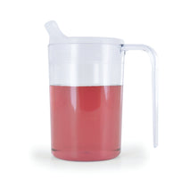 Load image into Gallery viewer, large handled transparent mug with red liquid inside
