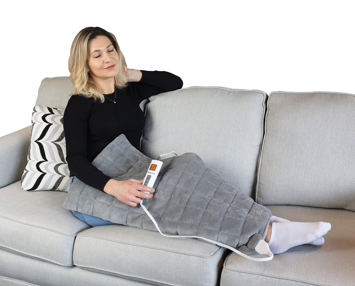 Weighted Heating Pad in use