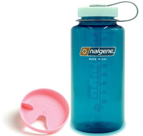 Nalgene Easy Sipper Bundle With 32 oz. Wide Mouth Bottle in Trout Green and Pink Easy Sipper Photo