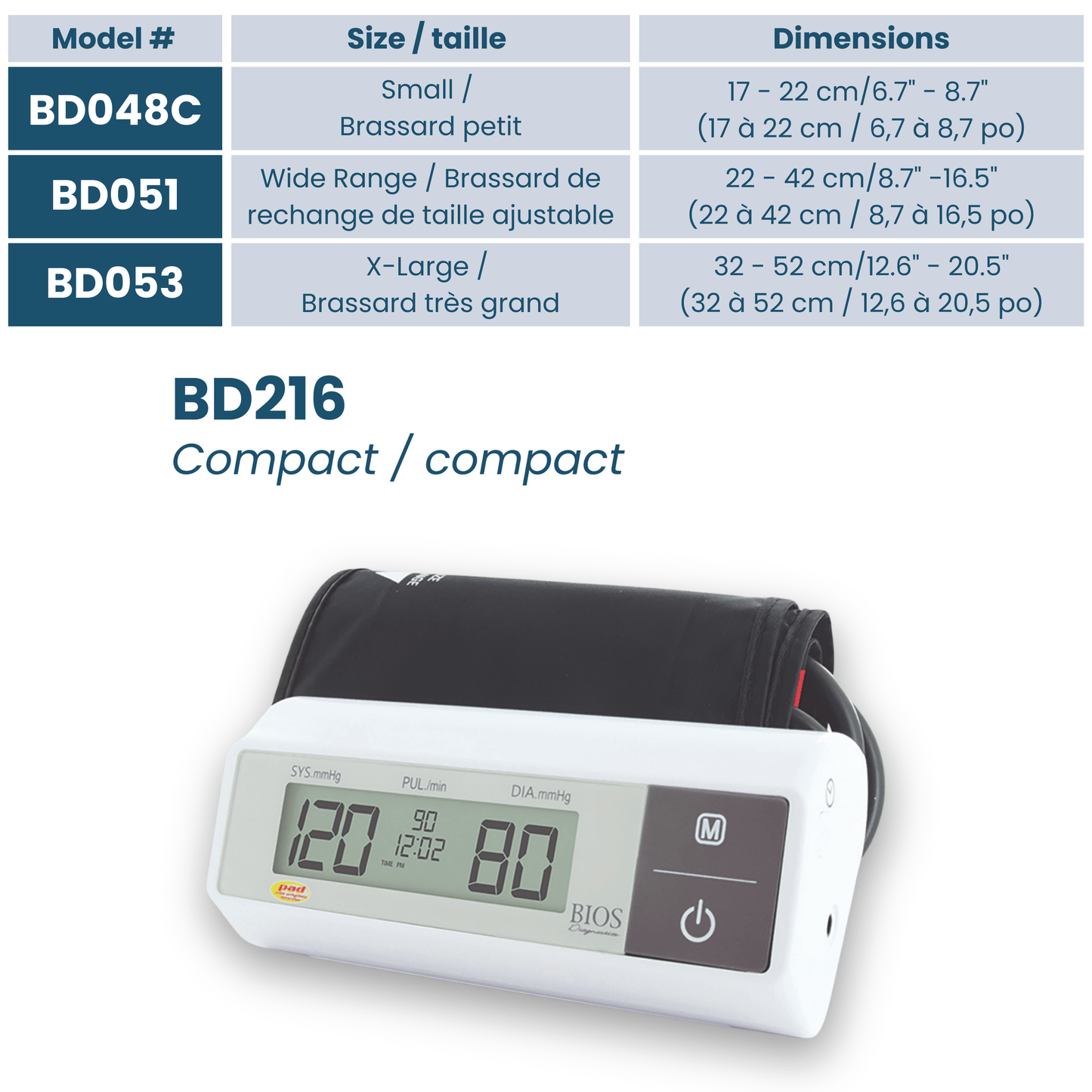 Brassards de rechange - BD216