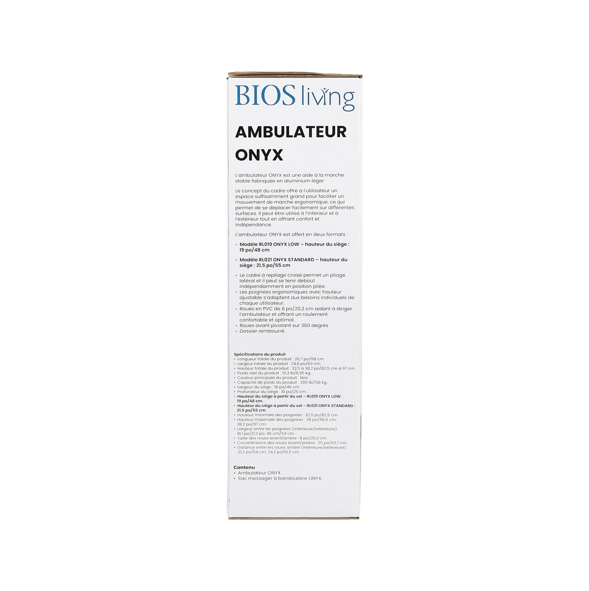 ONYX Rollator Packaging side 2