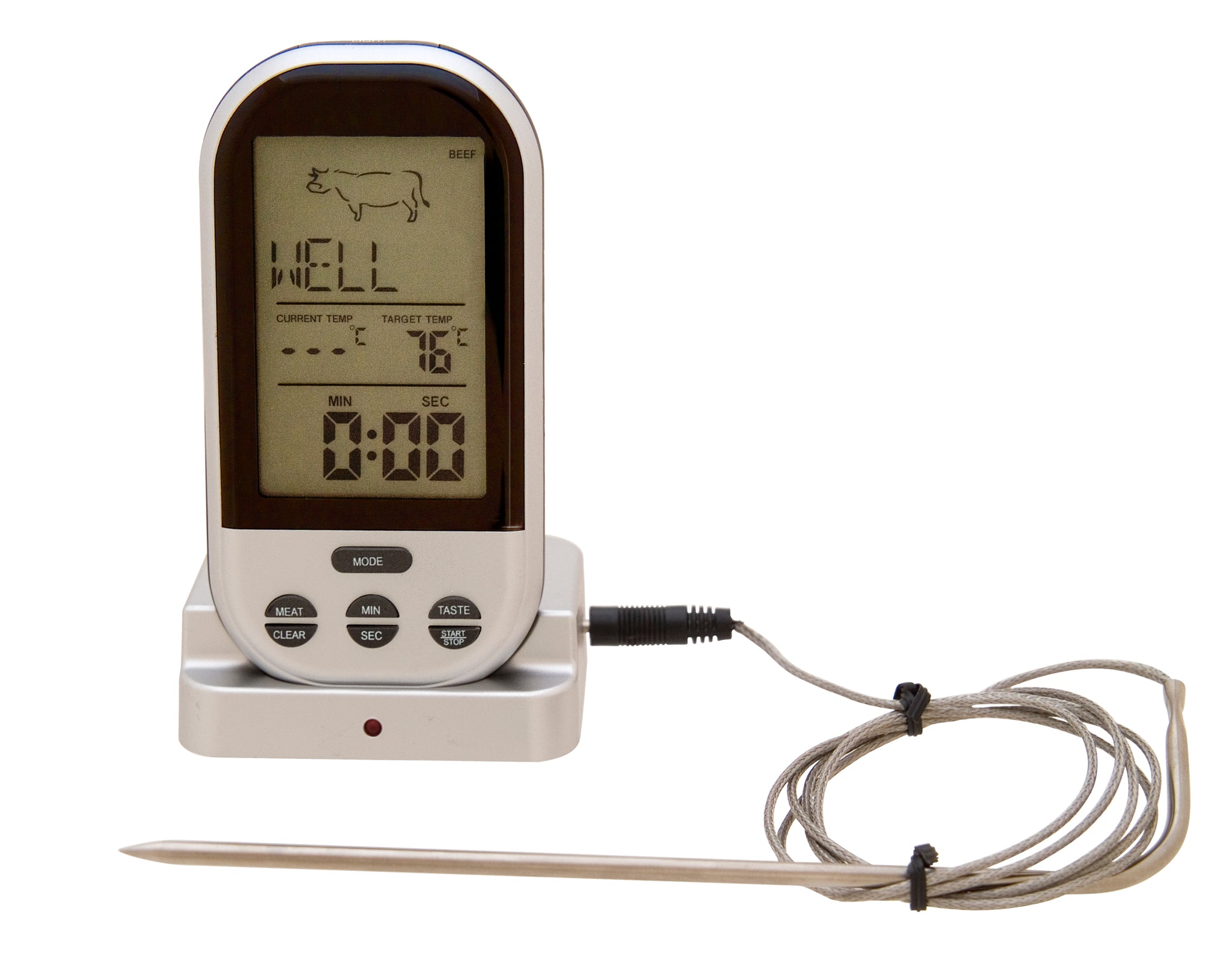 Thermomètre à viande pour barbecue intelligent avec application - Silvergear