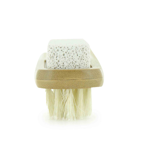 Bamboo Foot Brush Bristles and pumice stone