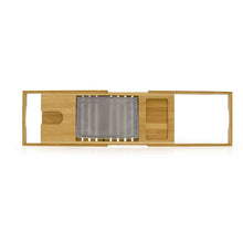 Load image into Gallery viewer, Top view of the Bamboo Bathtub Caddy, extended
