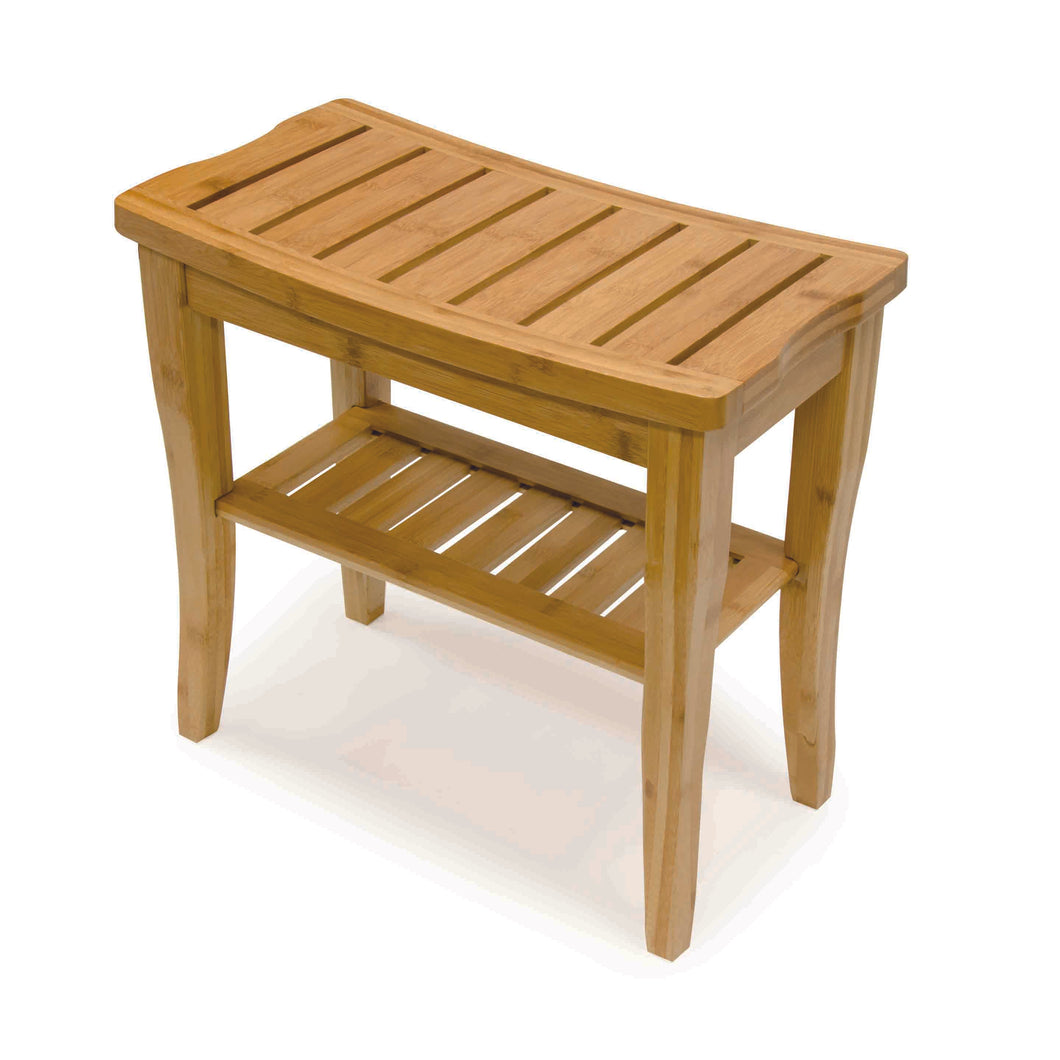 Bamboo Shower Bench on angle