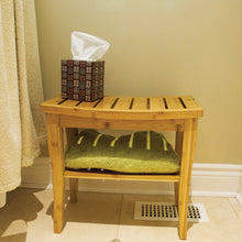 Charger l&#39;image dans la galerie, Bamboo Shower Bench with tissue and a towel
