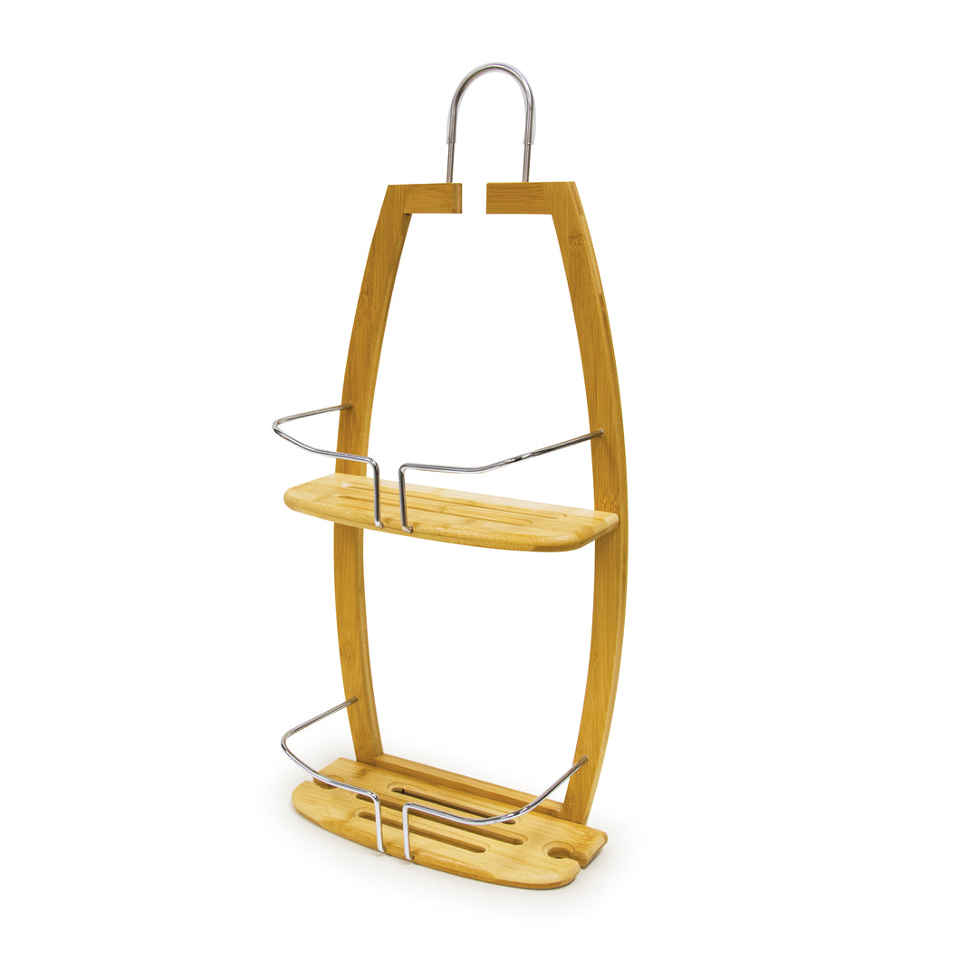 Bamboo Shower Caddy on angle