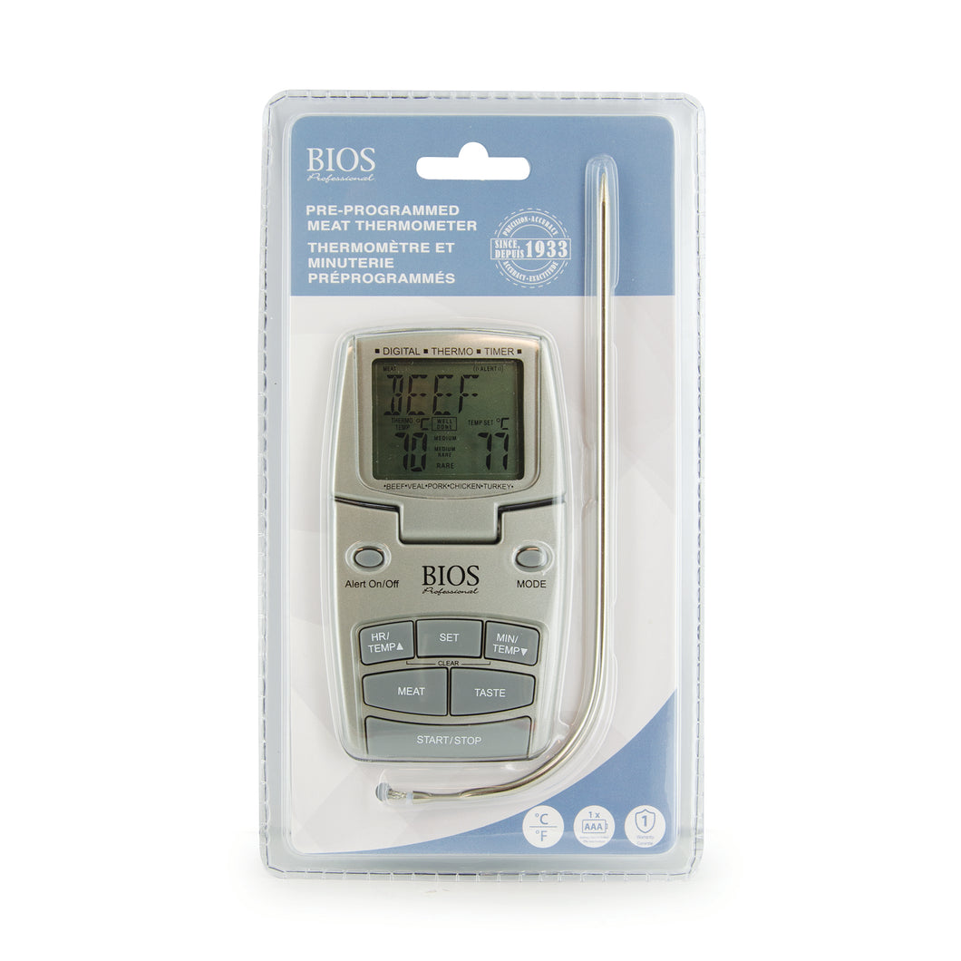 DT100 Pre-Programmed Meat and Poultry Thermometer and Timer Retail Packaging