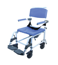 Load image into Gallery viewer, 22&quot; / 56 cm Aluminum Shower &amp; Commode Chair with 24&quot;/60&quot; cm rear wheels
