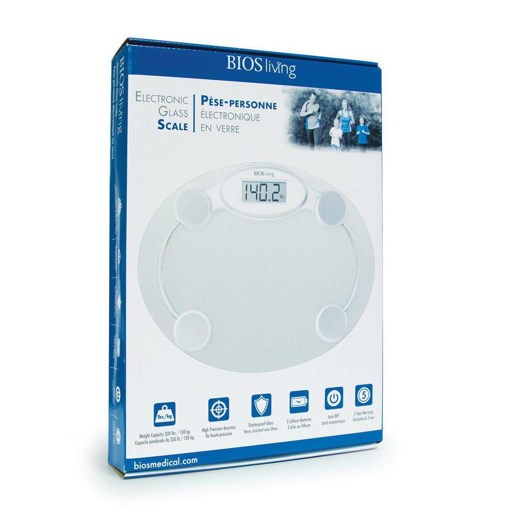 SC420 BIOS Living Glass Electronic Scale Retail packaging