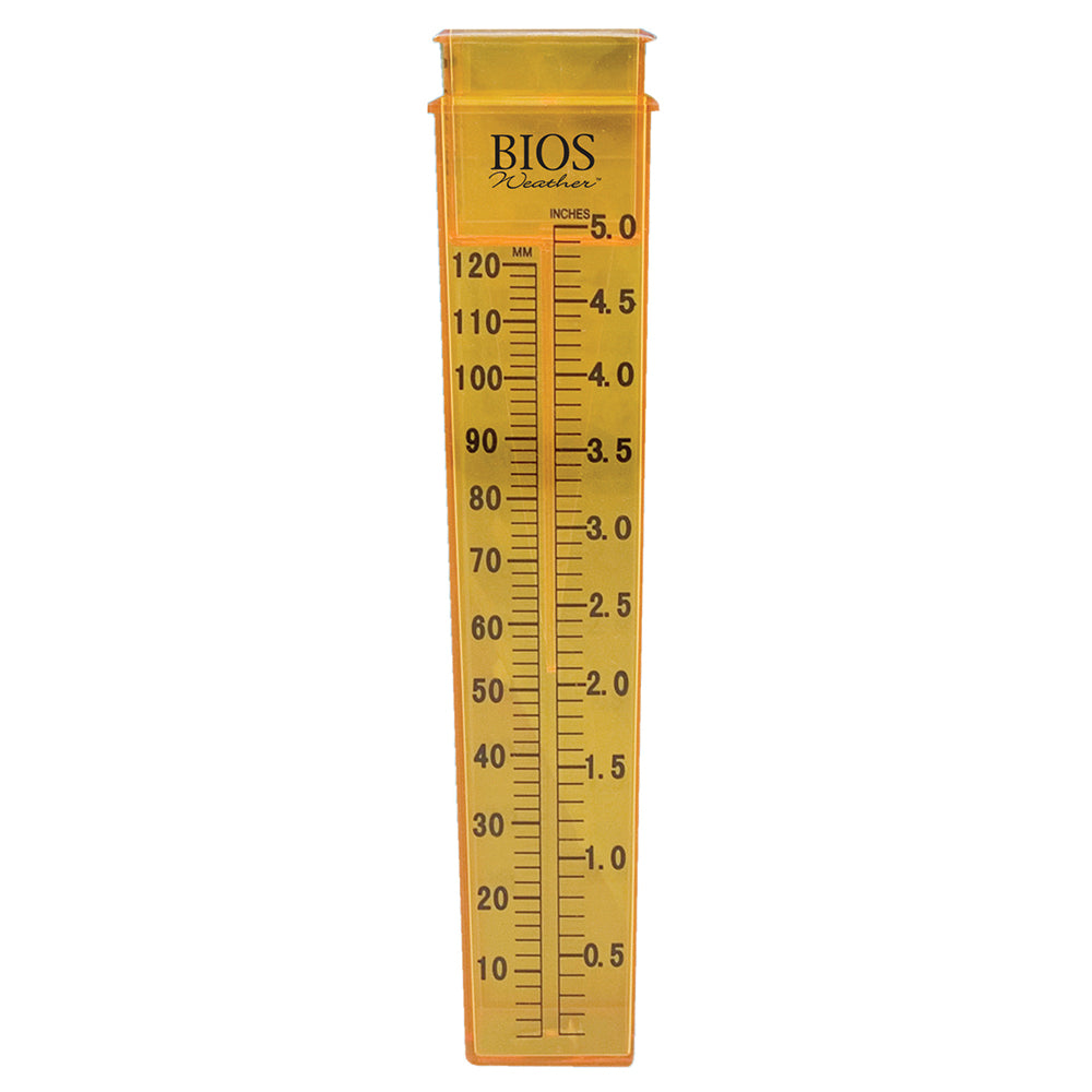 TR617 2-in-1 BIOS Weather Rain Gauge in yellow